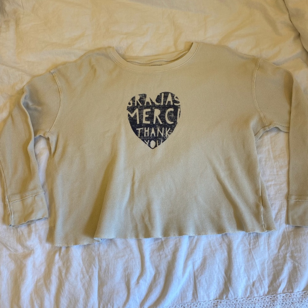 Anthropologie Boxy Graphic Thermal Long Sleeve